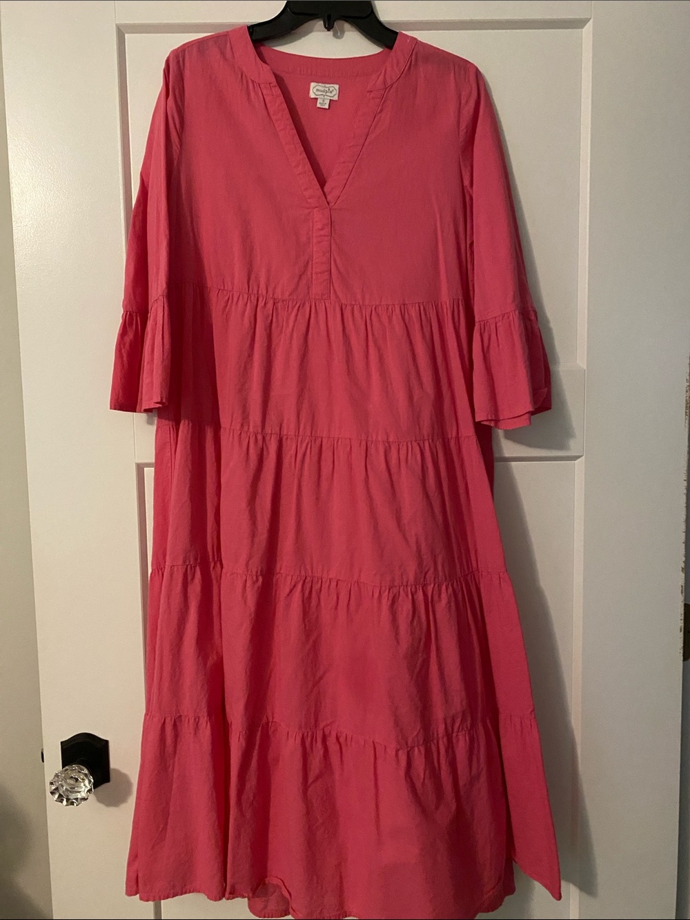 Mud Pie Pink Tiered V-Neck Dress